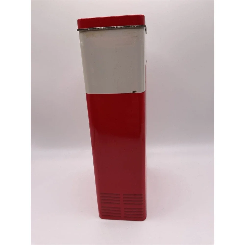 Coca Cola 1999 Coke Vending Machine Tin with 4 pc. 8 oz. Glass Set inside tin